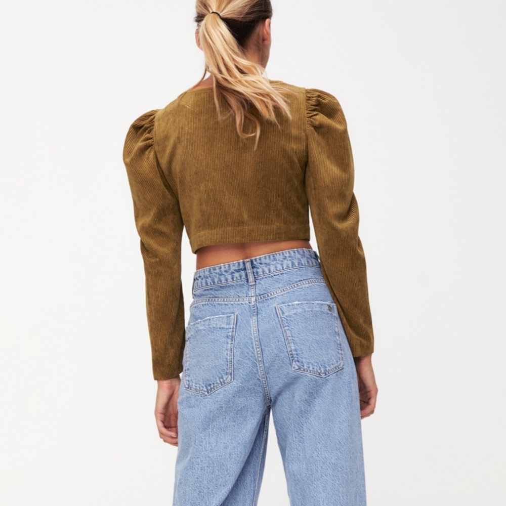 NWT ZARA Corduroy Crop Top S Blogger’s Favorite - Picture 6 of 8